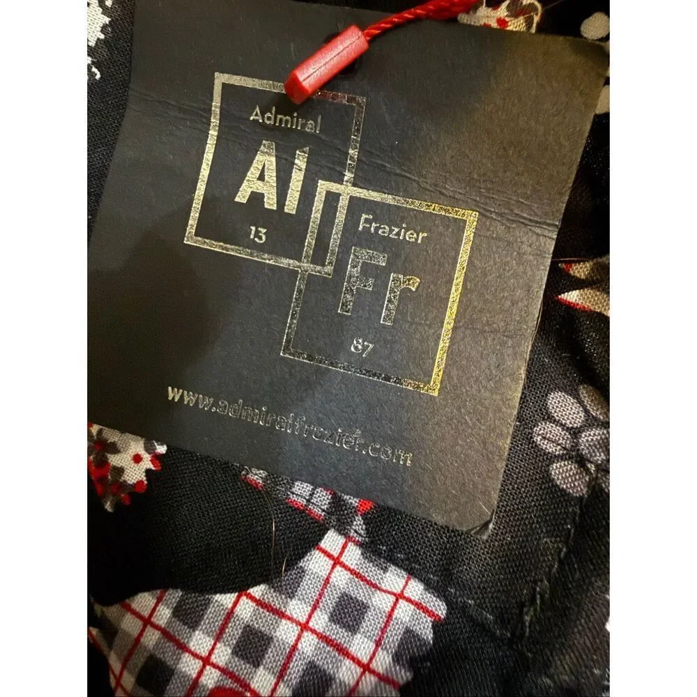 Admiral Frazier Gone To The Dogs Button Down Shirt Red Black Size Small NWT